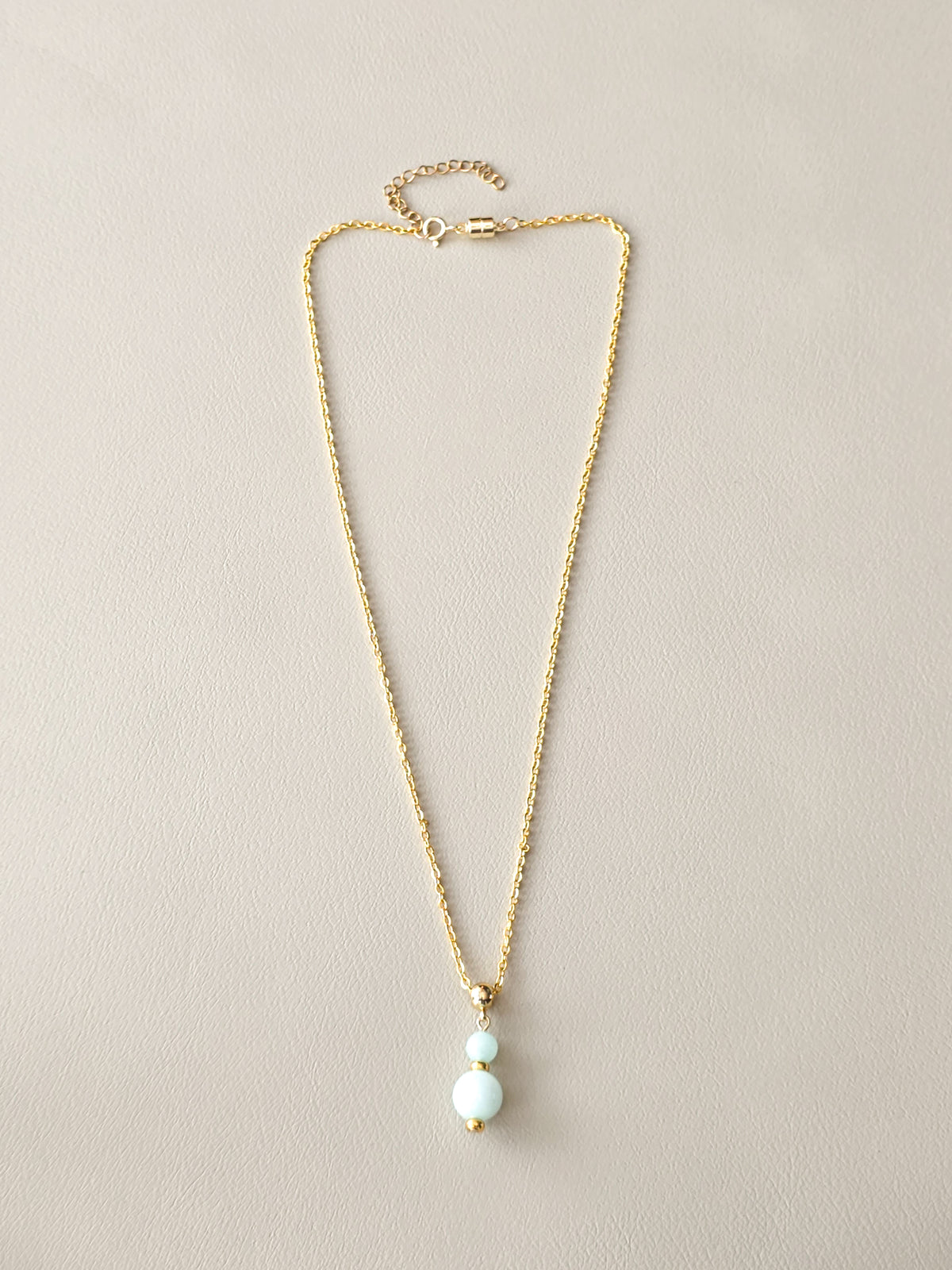 Amazonite Double Stack Pendant Necklace