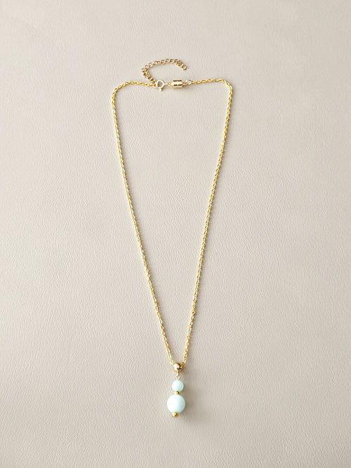 Amazonite Double Stack Pendant Necklace
