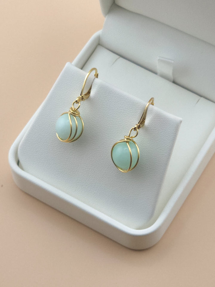 Amazonite Droplet Earrings