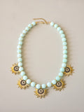 Amazonite Stone & Radiant Eye Charm Necklace