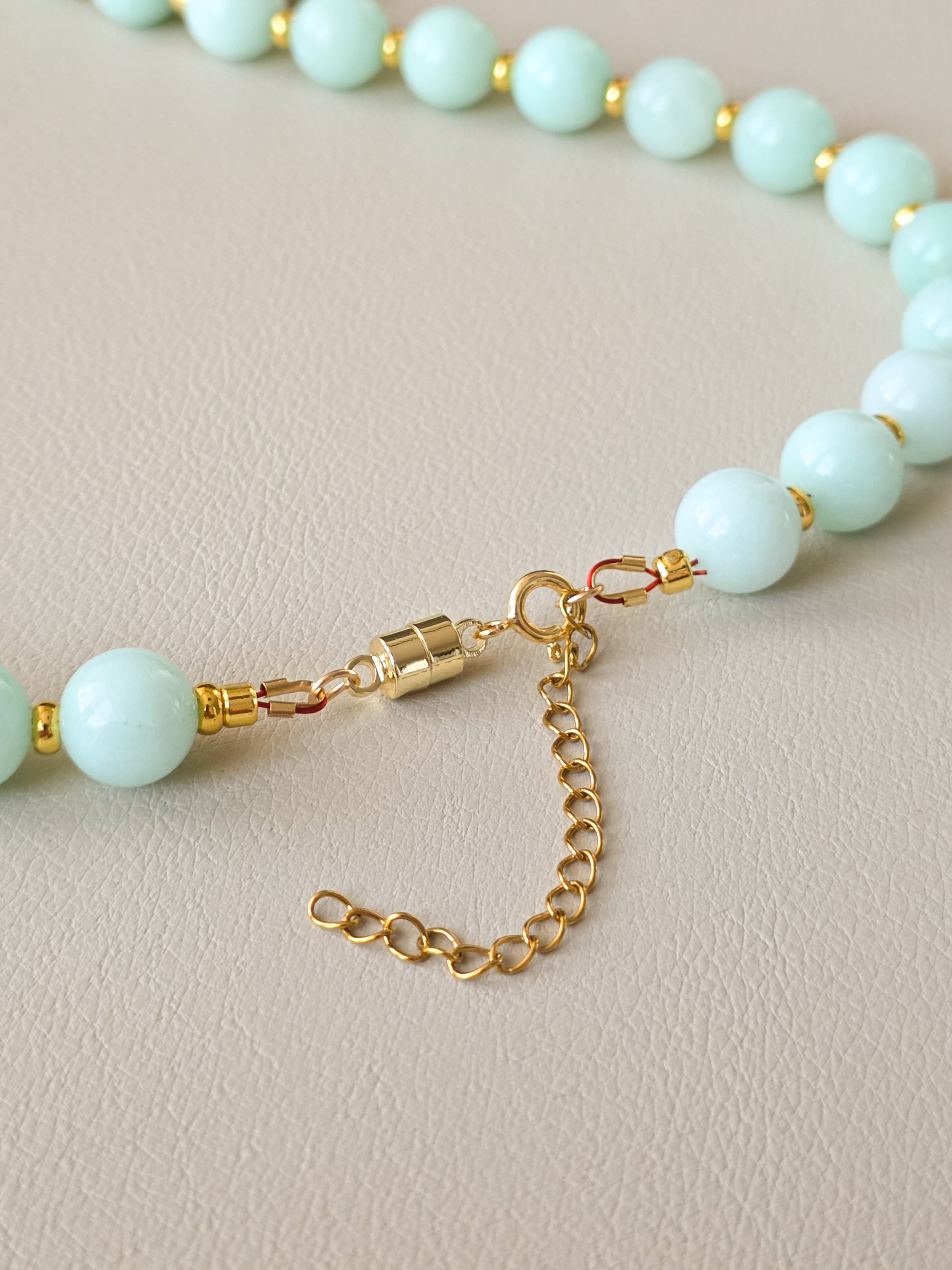 Amazonite Stone & Radiant Eye Charm Necklace