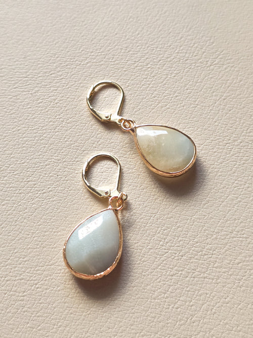Gold Filled Amazonite Teardrop Earrings