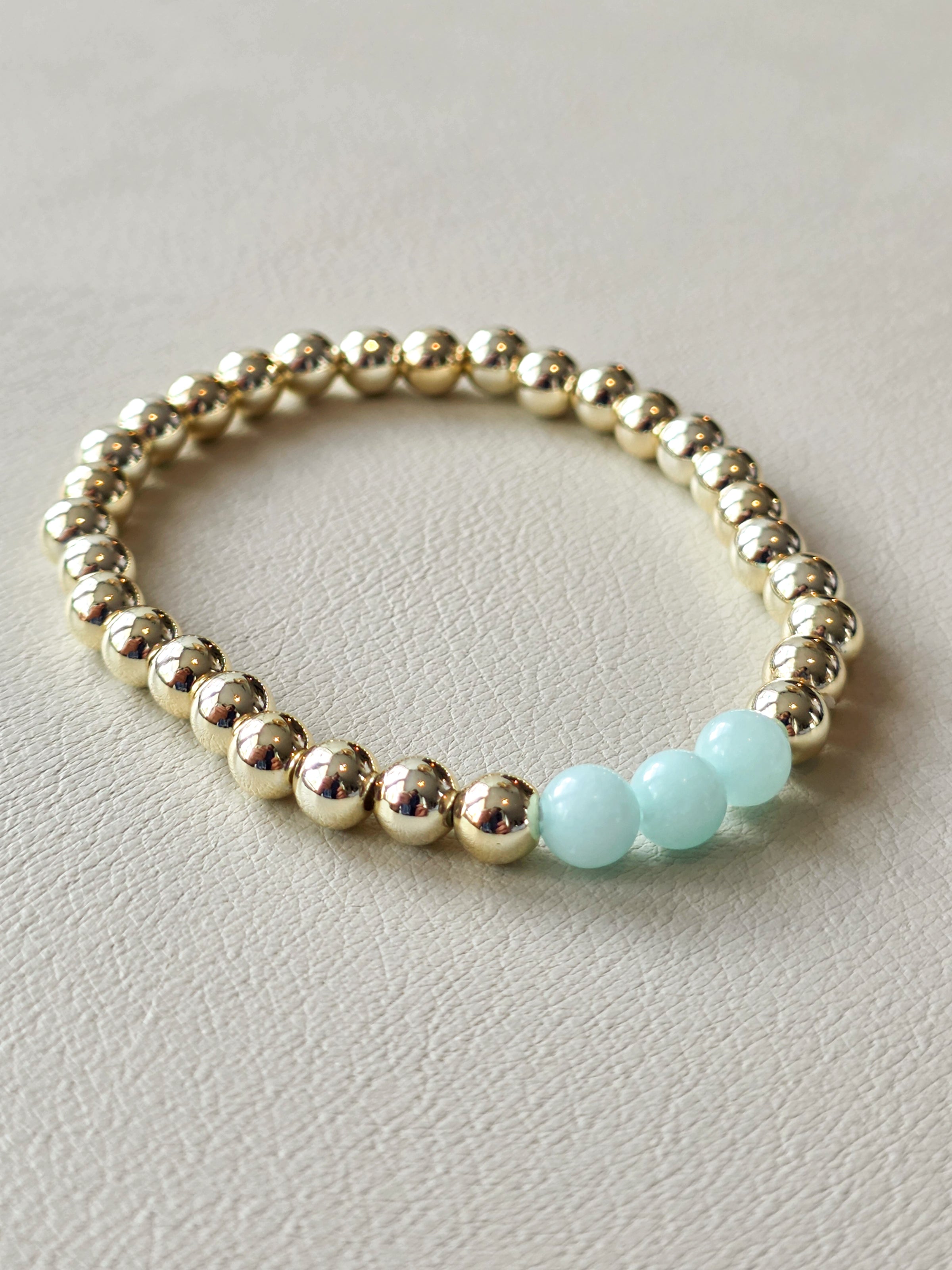 Gold Filled Amazonite Beaded Bracelet