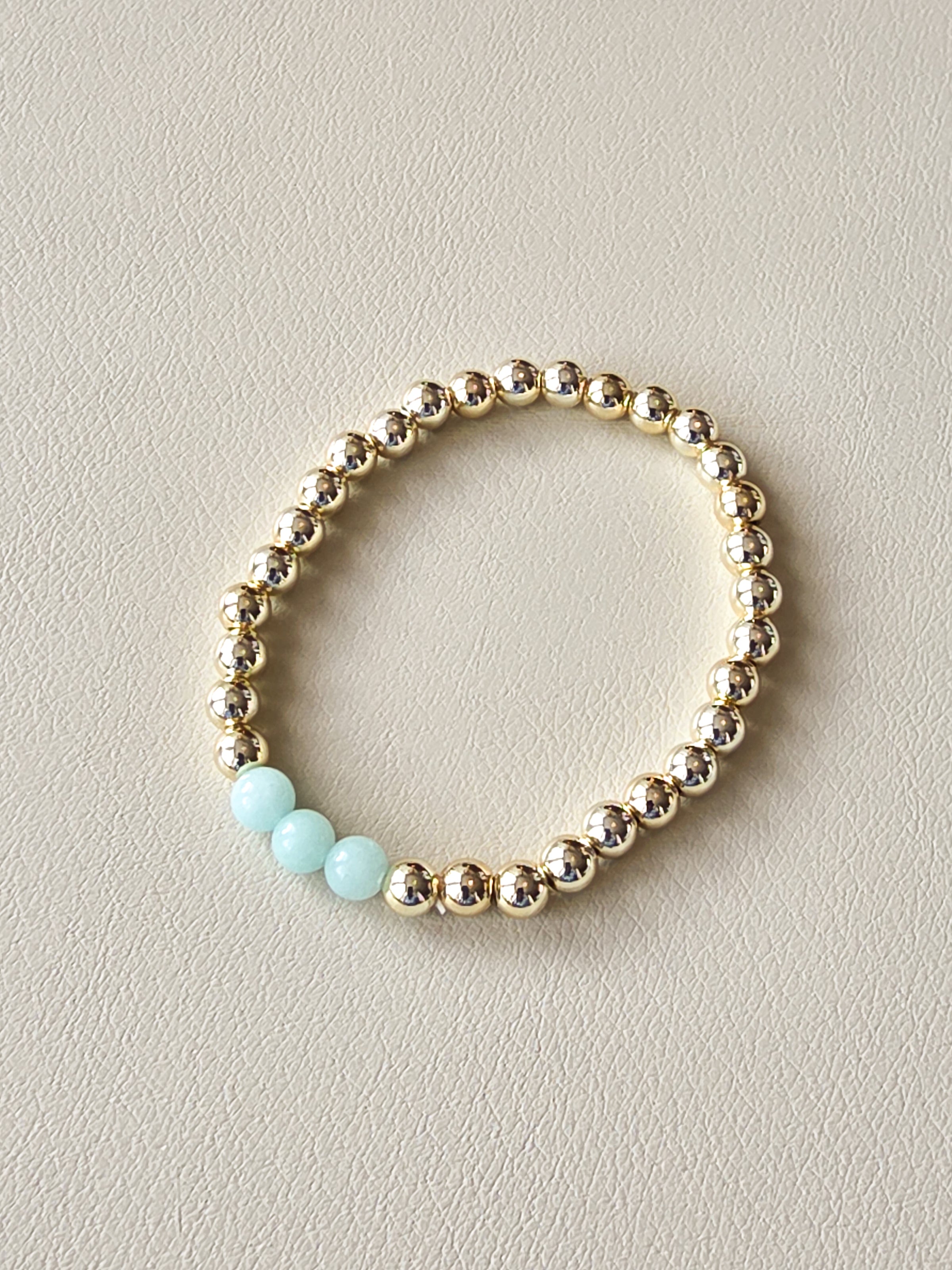 Gold Filled Amazonite Beaded Bracelet
