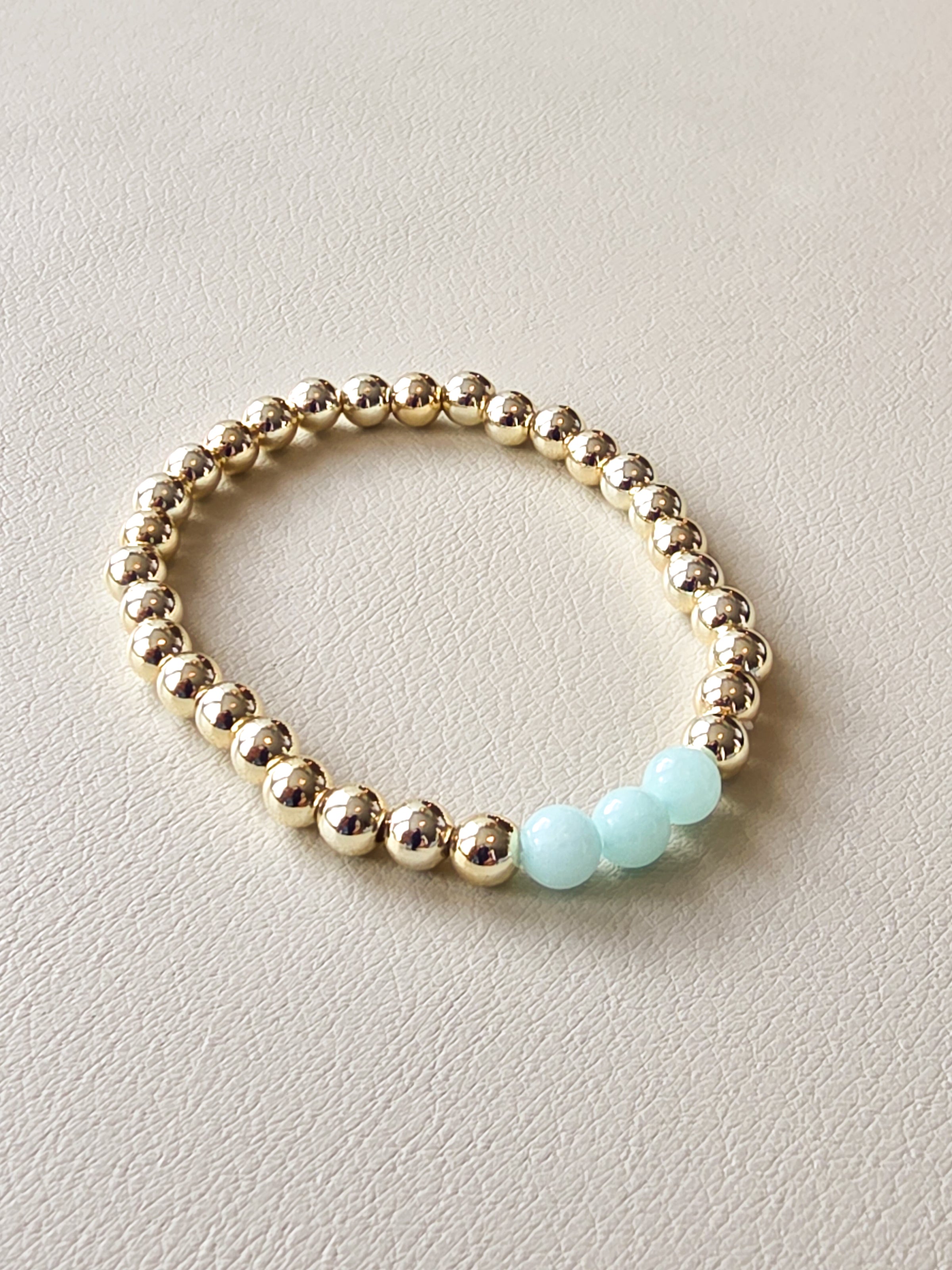 Gold Filled Amazonite Beaded Bracelet