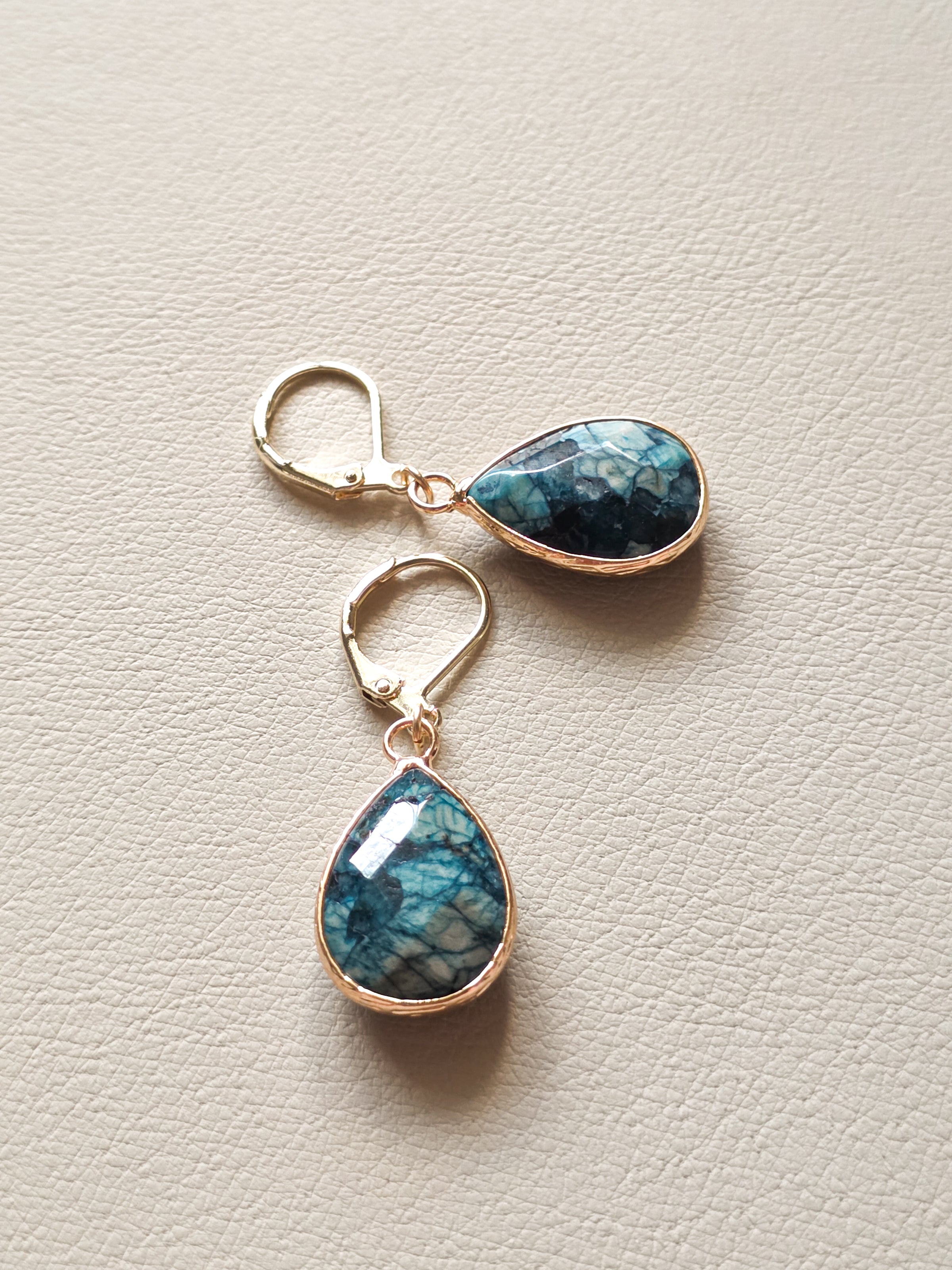 Gold Filled Apatite Teardrop Earrings