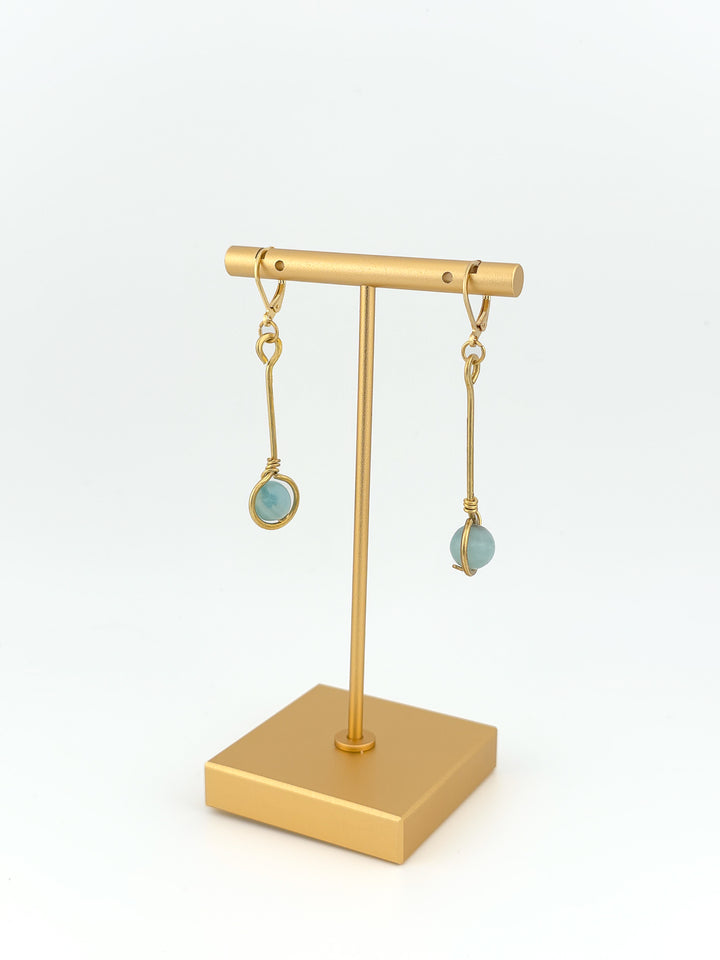 Brass Stem & Amazonite Earrings