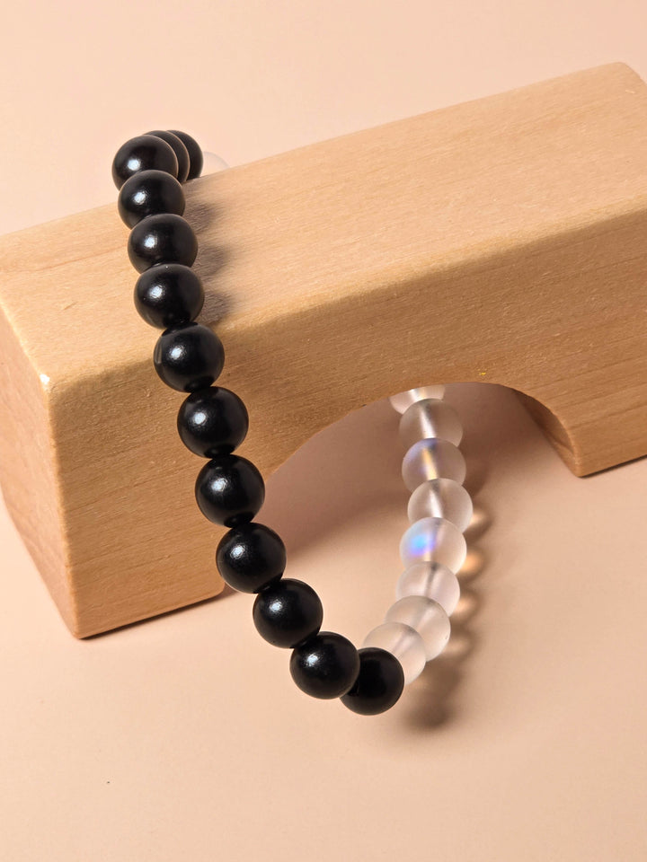 Ebony Wood and Opalite Bracelet