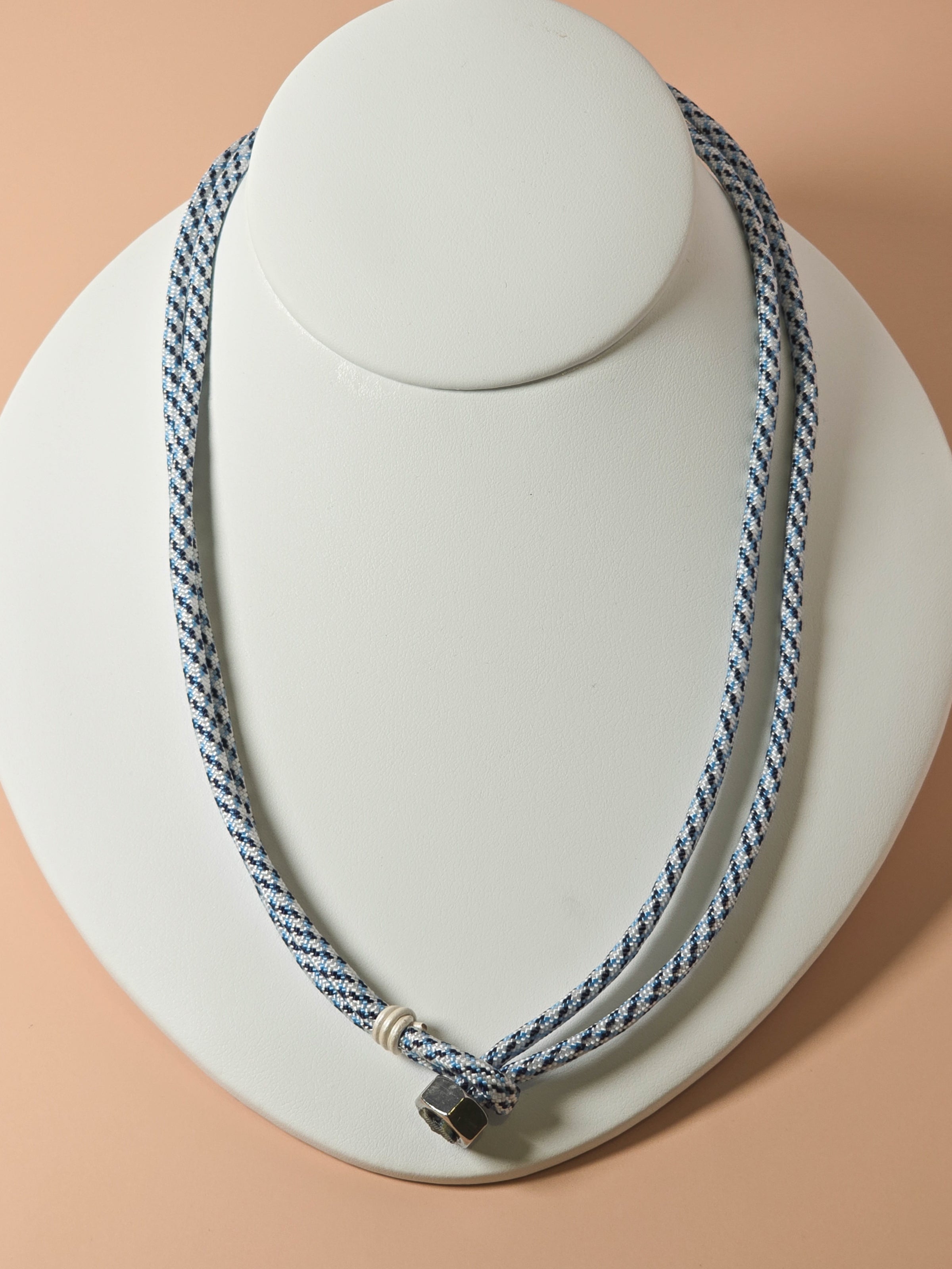 Stainless Steel Blue Ice Paracord Necklace