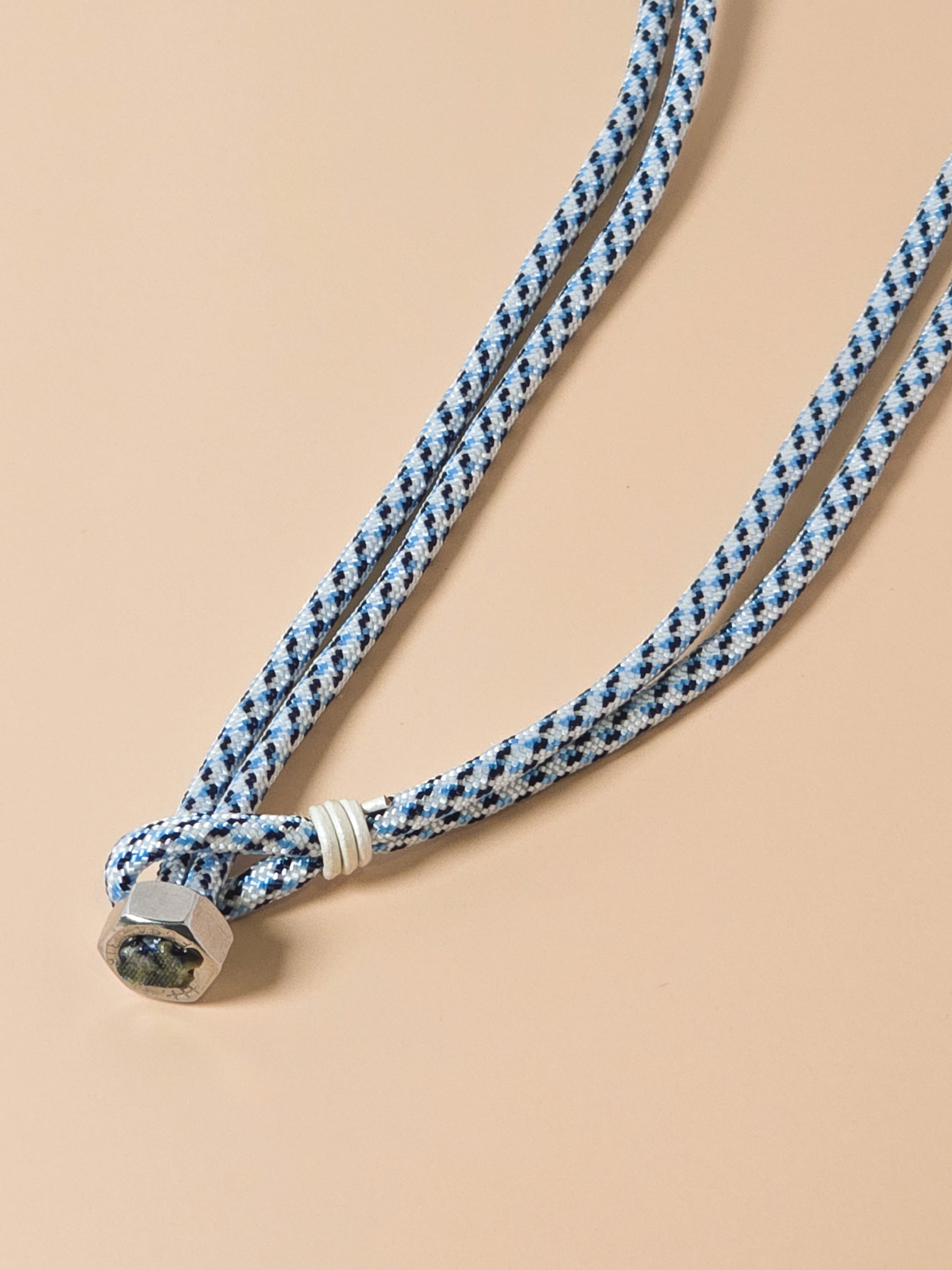 Stainless Steel Blue Ice Paracord Necklace