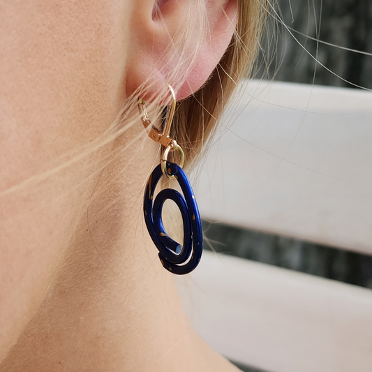 Blue Thumbprint Earrings