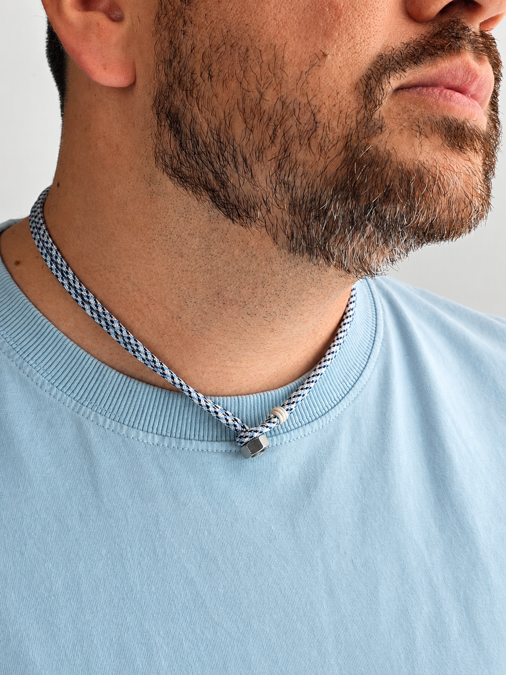 Stainless Steel Blue Ice Paracord Necklace