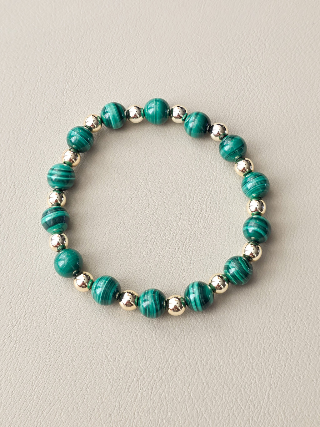 Malachite Bracelet Stack | Gold-Filled