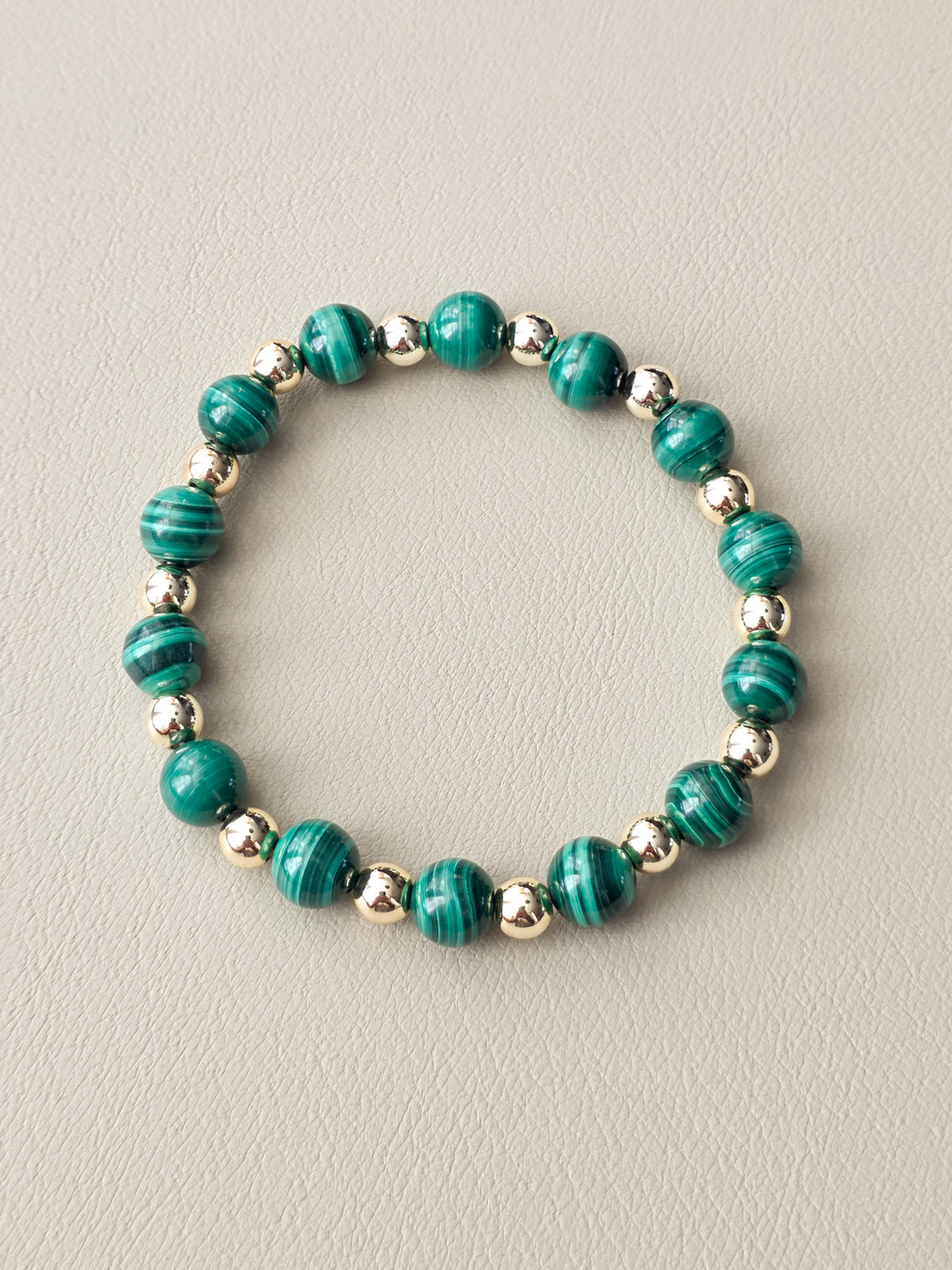 Malachite Bracelet Stack | Gold-Filled