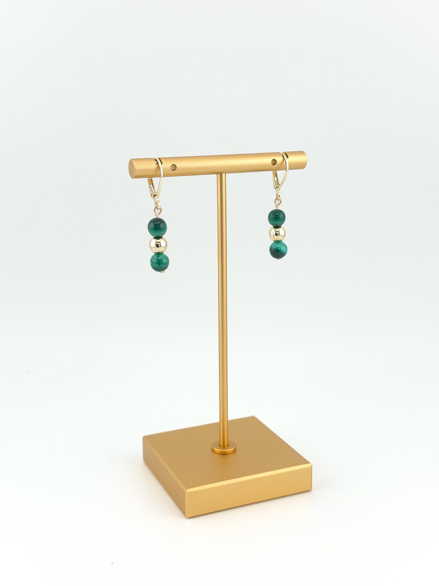 Gold Filled Malachite Classique Earrings