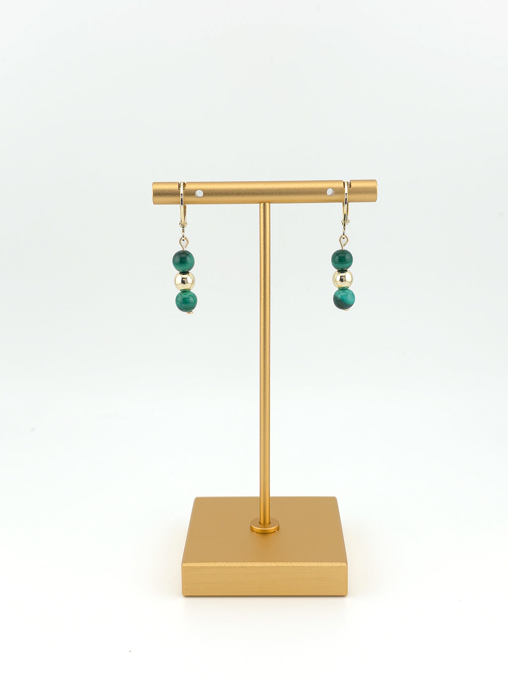 Gold Filled Malachite Classique Earrings