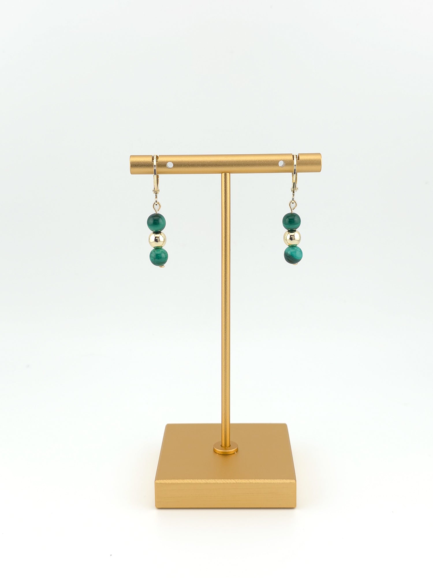 Gold Filled Malachite Classique Earrings