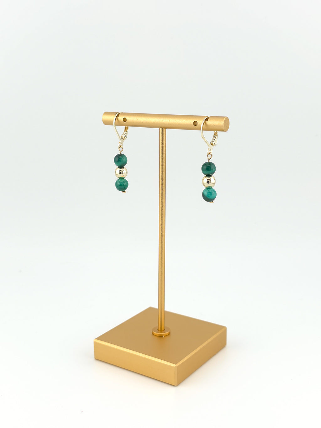 Gold Filled Malachite Classique Earrings
