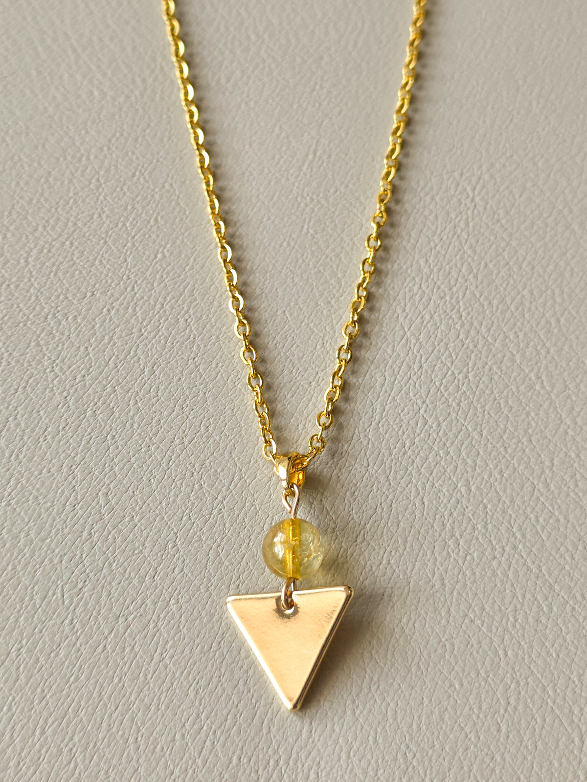 Citrine Charm Pendant Necklace