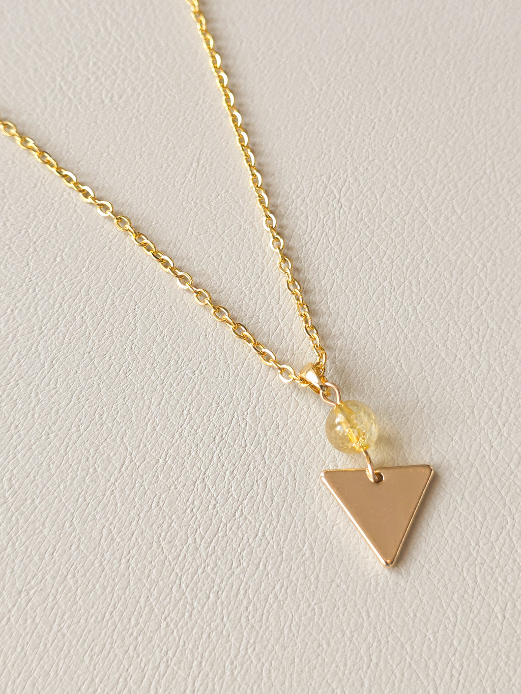 Citrine Charm Pendant Necklace