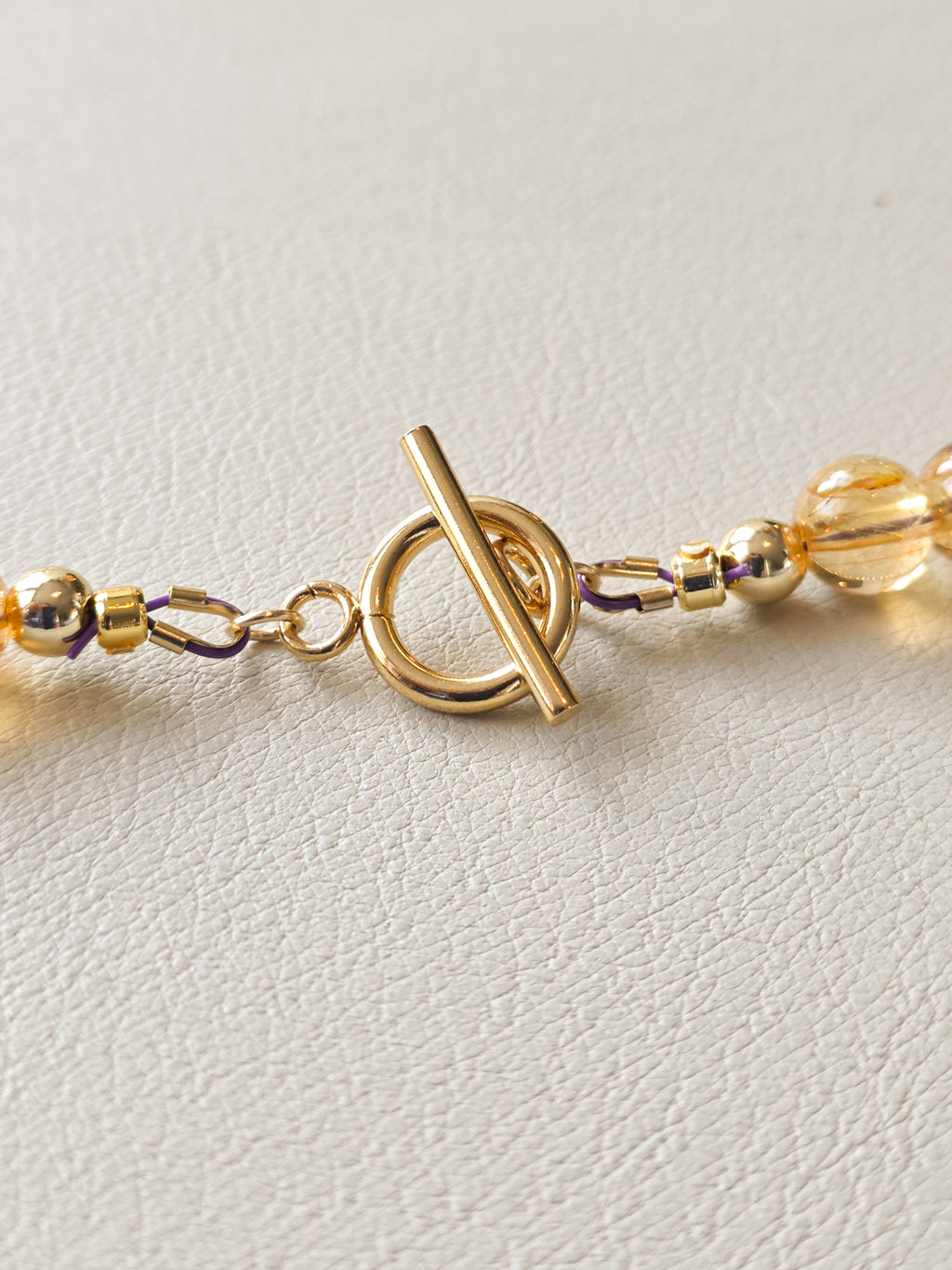 Citrine and Lapis Stone Toggle Necklace