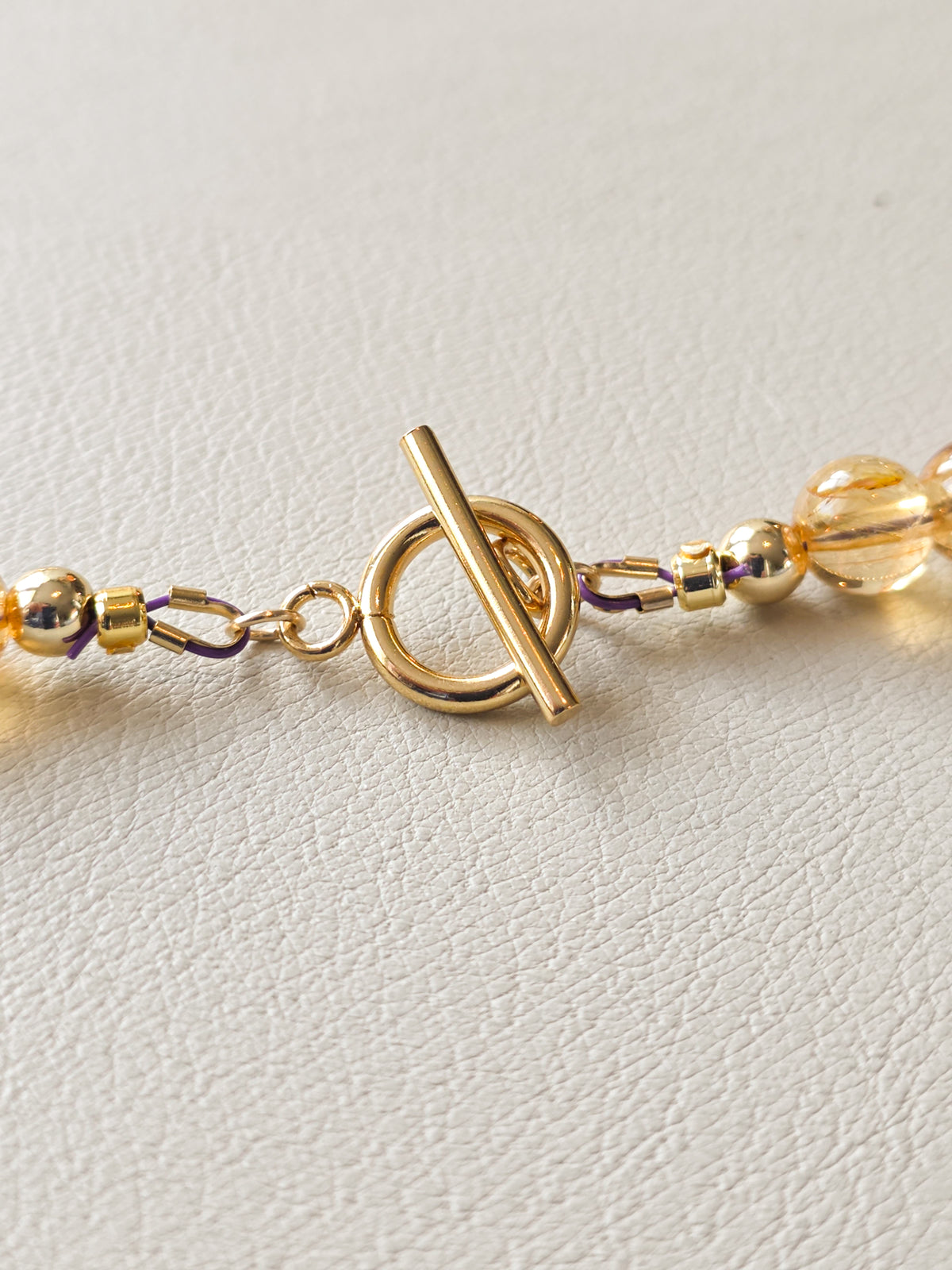 Citrine and Lapis Stone Toggle Necklace