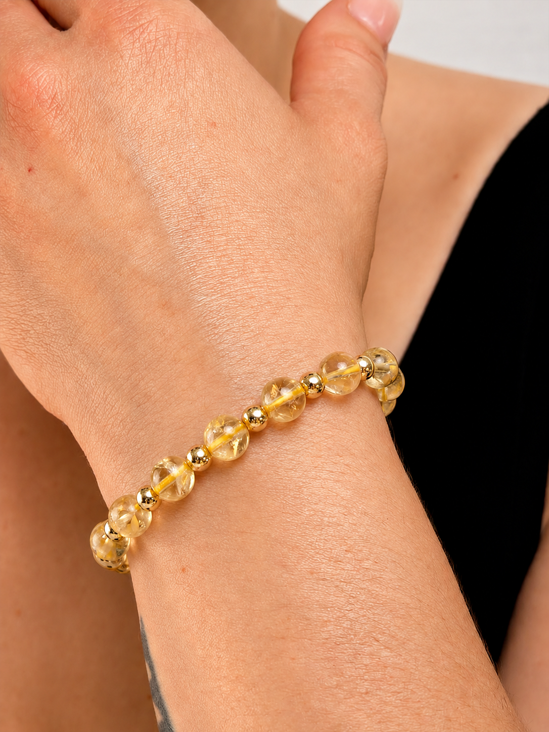 Citrine Gemstone Beaded Bracelet