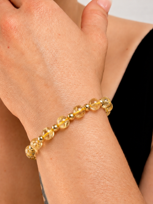 Citrine Gemstone Beaded Bracelet