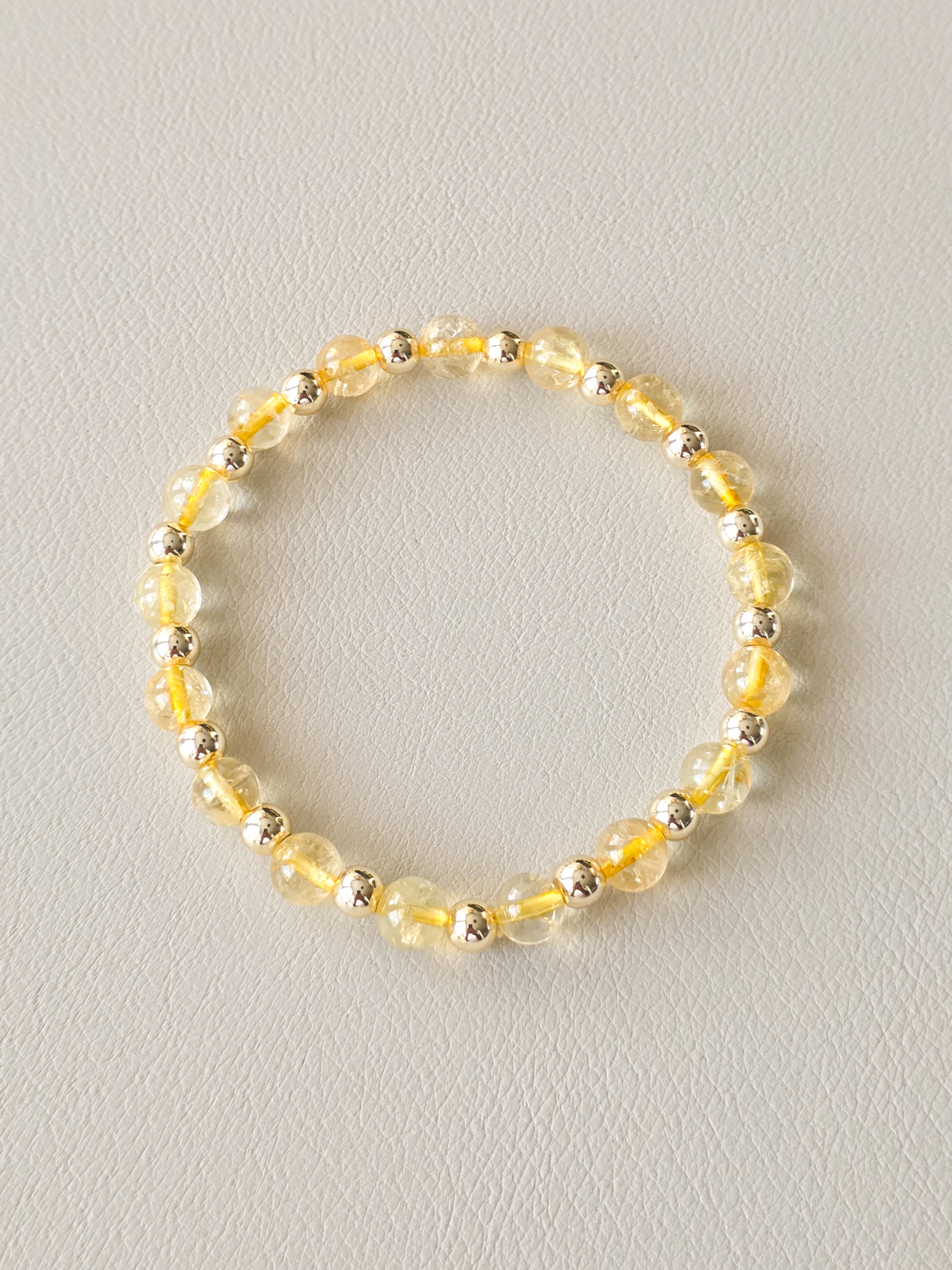 Citrine Gemstone Beaded Bracelet