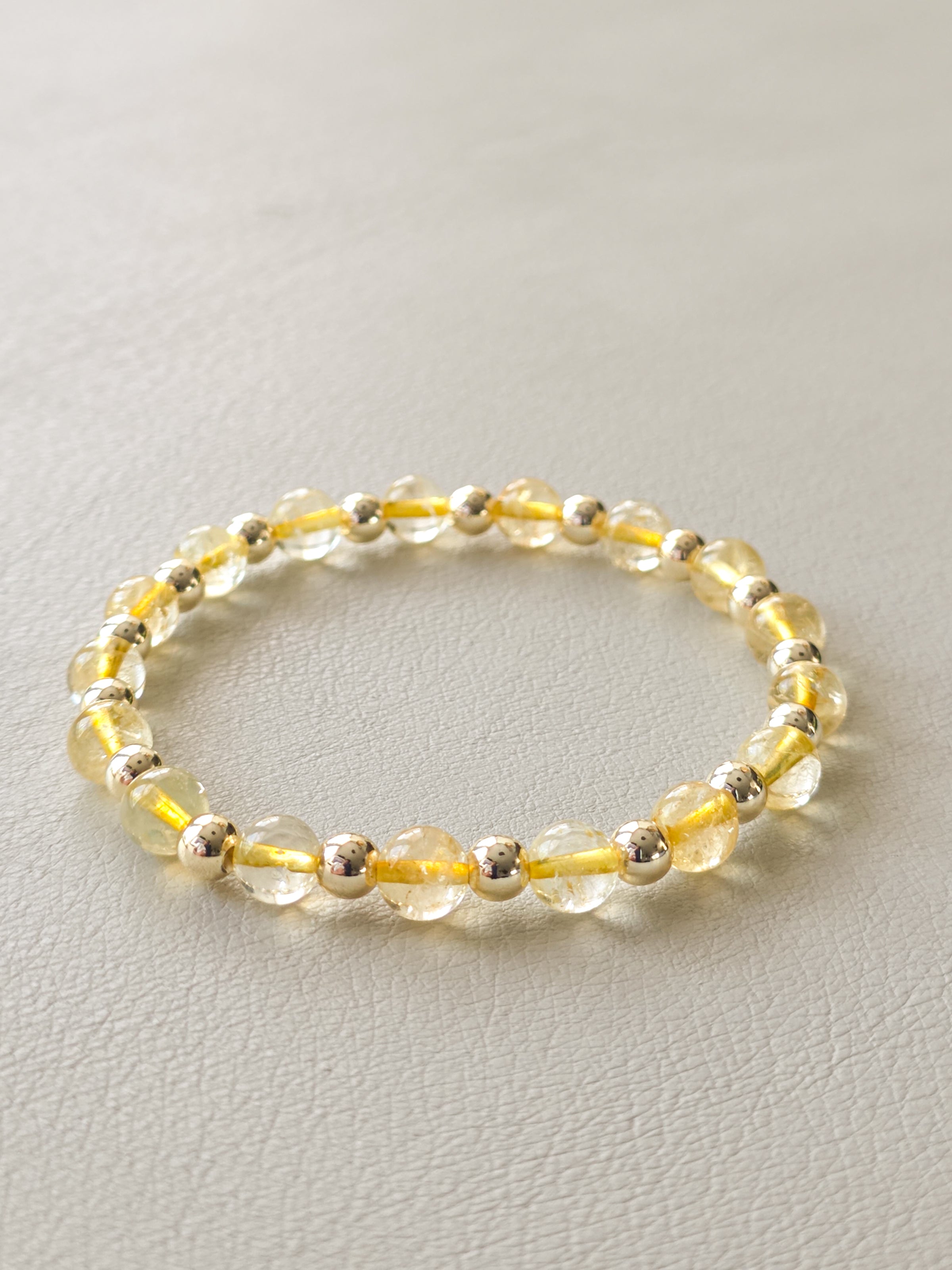 Citrine Gemstone Beaded Bracelet