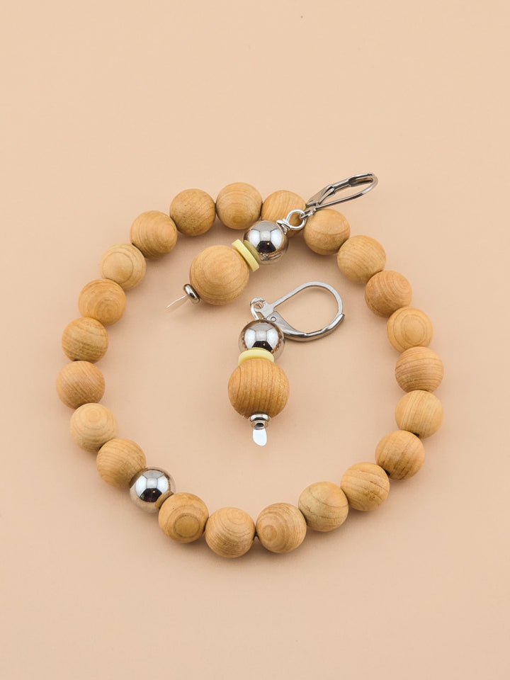 Pale Sky Earrings - Sandalwood, Stainless Steel