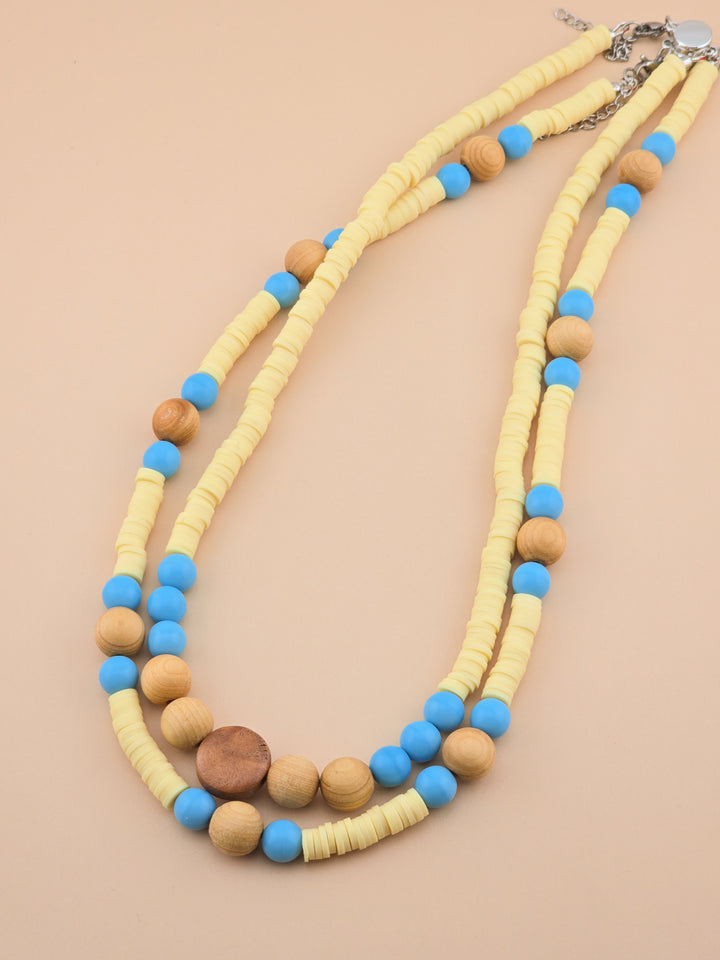 High Noon Necklace - Druk Glass, Sandalwood