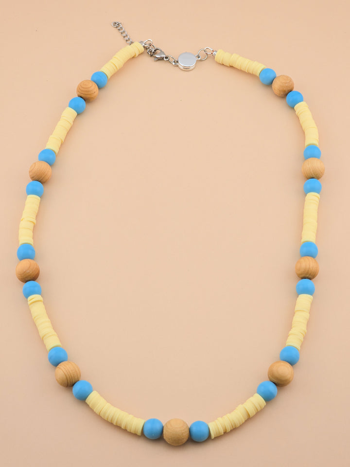 High Noon Necklace - Druk Glass, Sandalwood