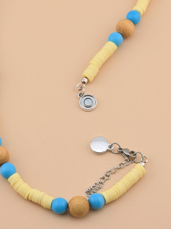 High Noon Necklace - Druk Glass, Sandalwood