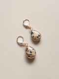 Gold Filled Dalmatian Jasper Teardrop Earrings