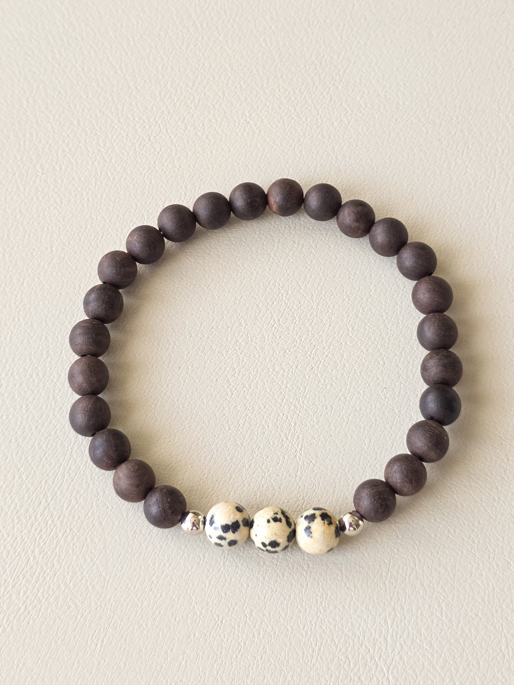 Ebony Wood & Dalmatian Jasper Bracelet