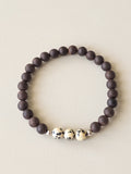 Ebony Wood & Dalmatian Jasper Bracelet