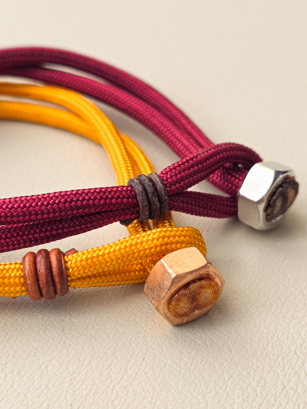 Paracord Duo Set | Burgundy + Golden Yellow