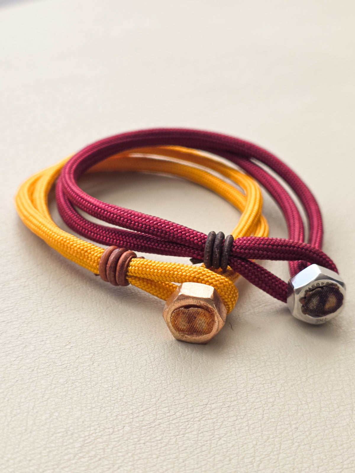 Paracord Duo Set | Burgundy + Golden Yellow