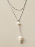Freshwater Pearl & Stainless Steel Layered Necklace