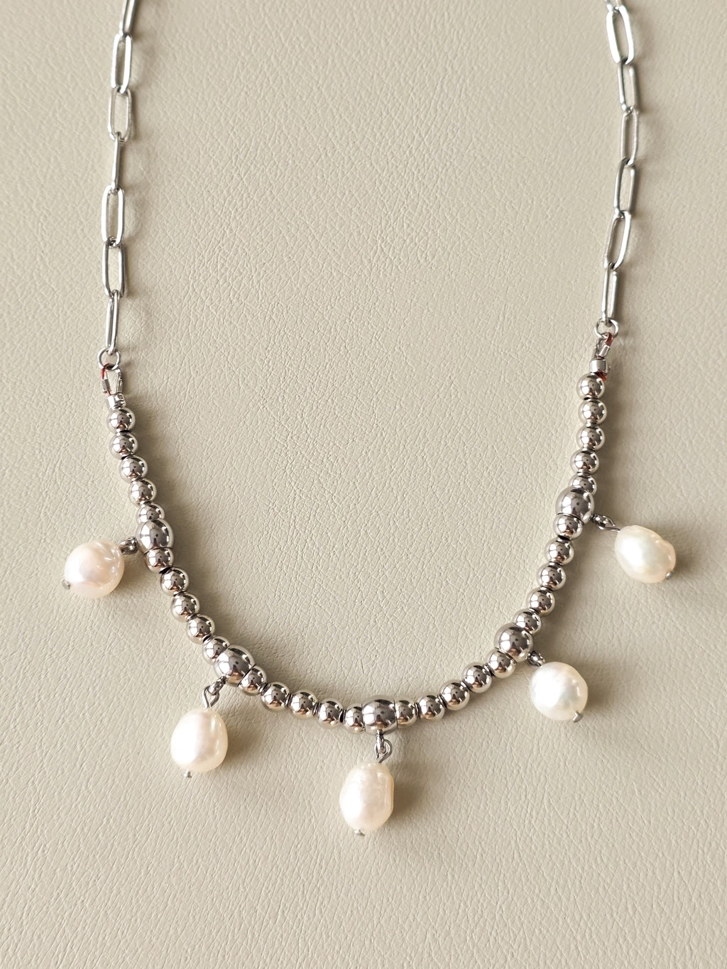 Freshwater Pearl & Silver Statement Necklace