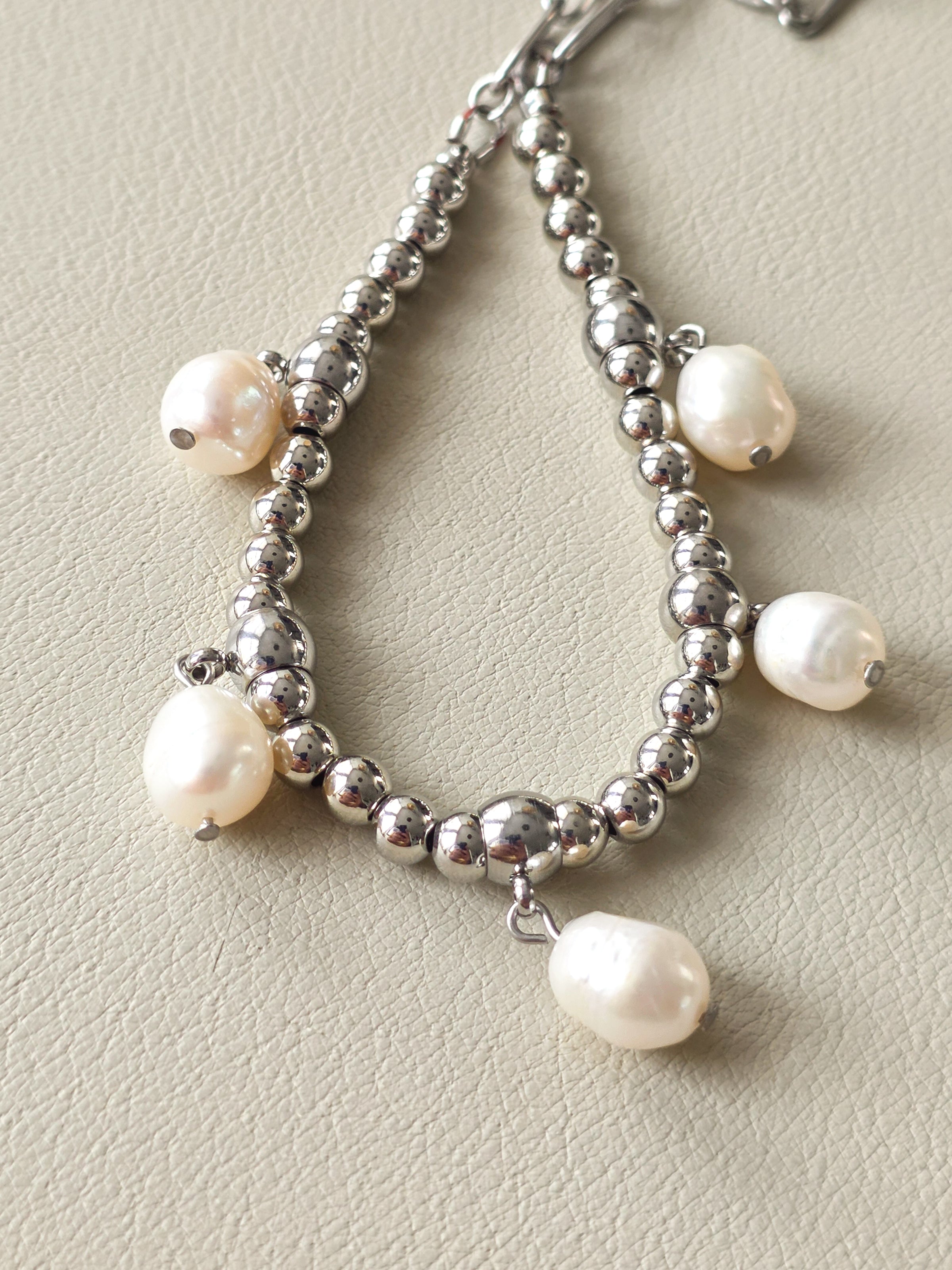 Freshwater Pearl & Silver Statement Necklace