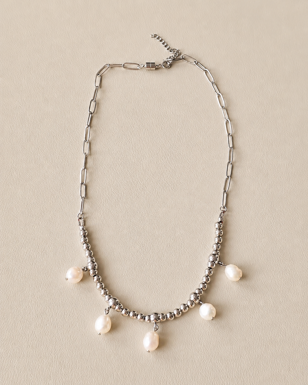 Freshwater Pearl & Silver Statement Necklace