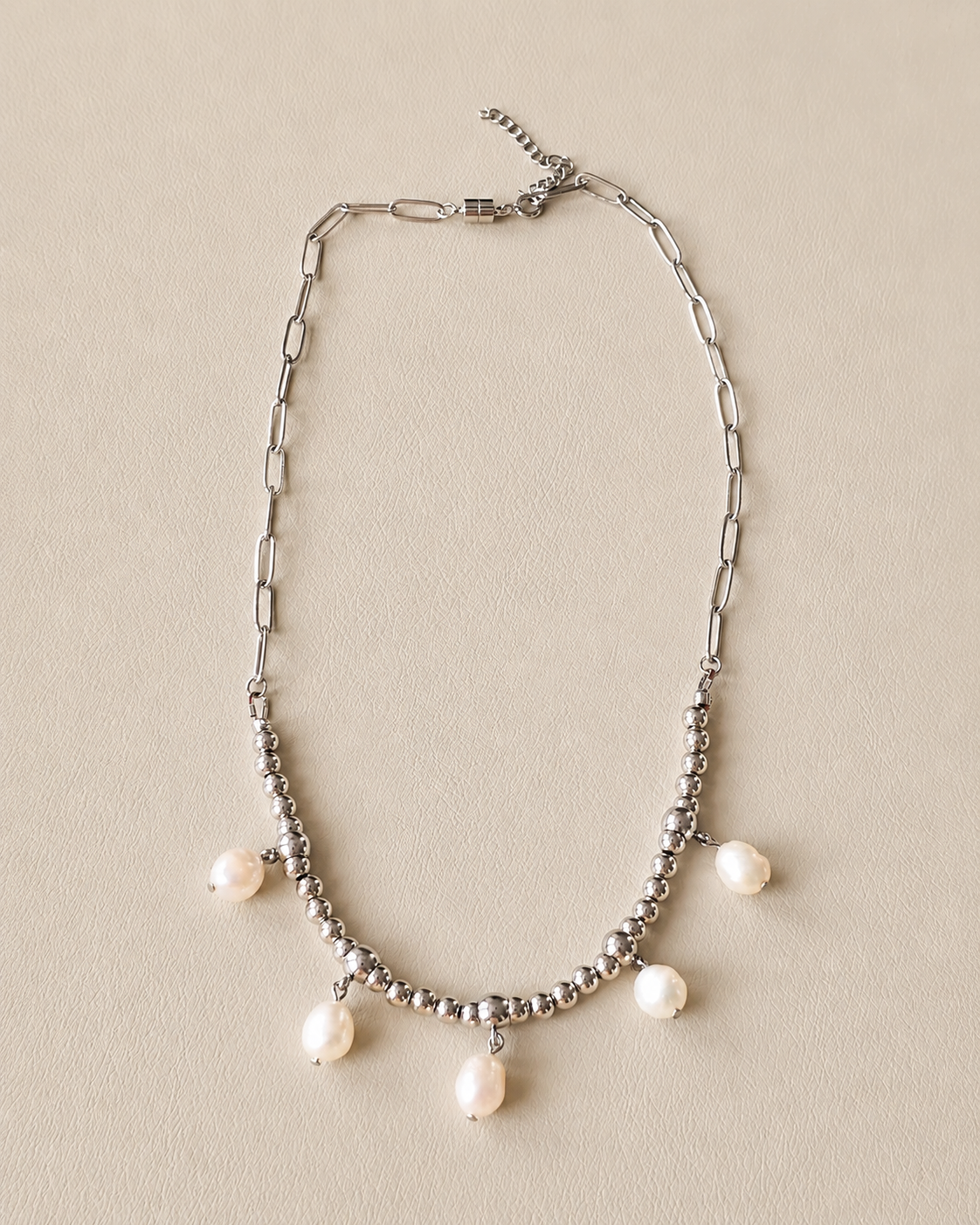 Freshwater Pearl & Silver Statement Necklace
