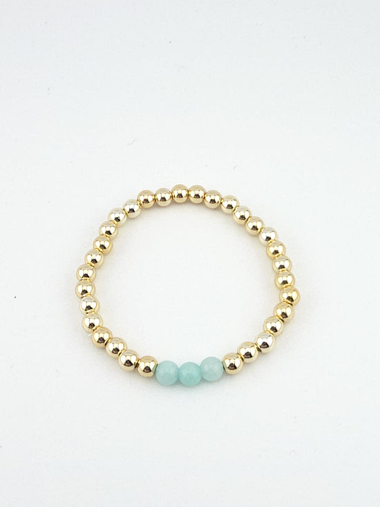 Gold-Filled Amazonite Beaded Bracelet
