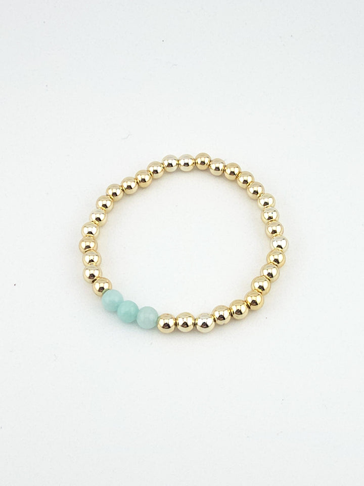 Gold-Filled Amazonite Beaded Bracelet