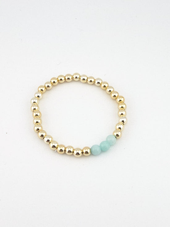 Gold-Filled Amazonite Beaded Bracelet