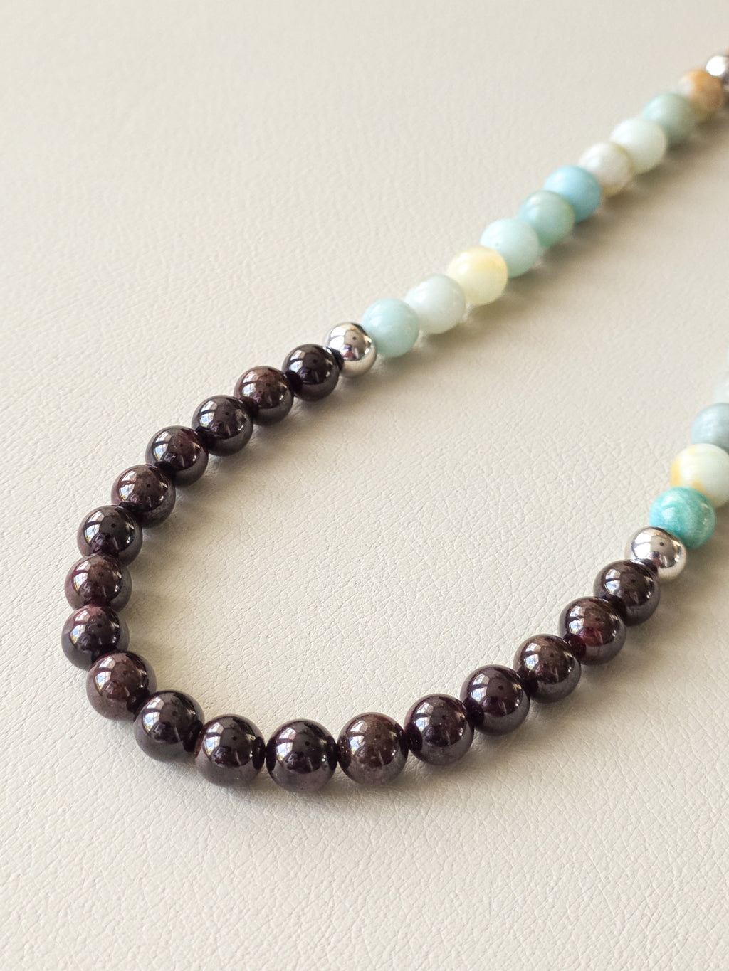 Garnet & Amazonite Beaded Necklace