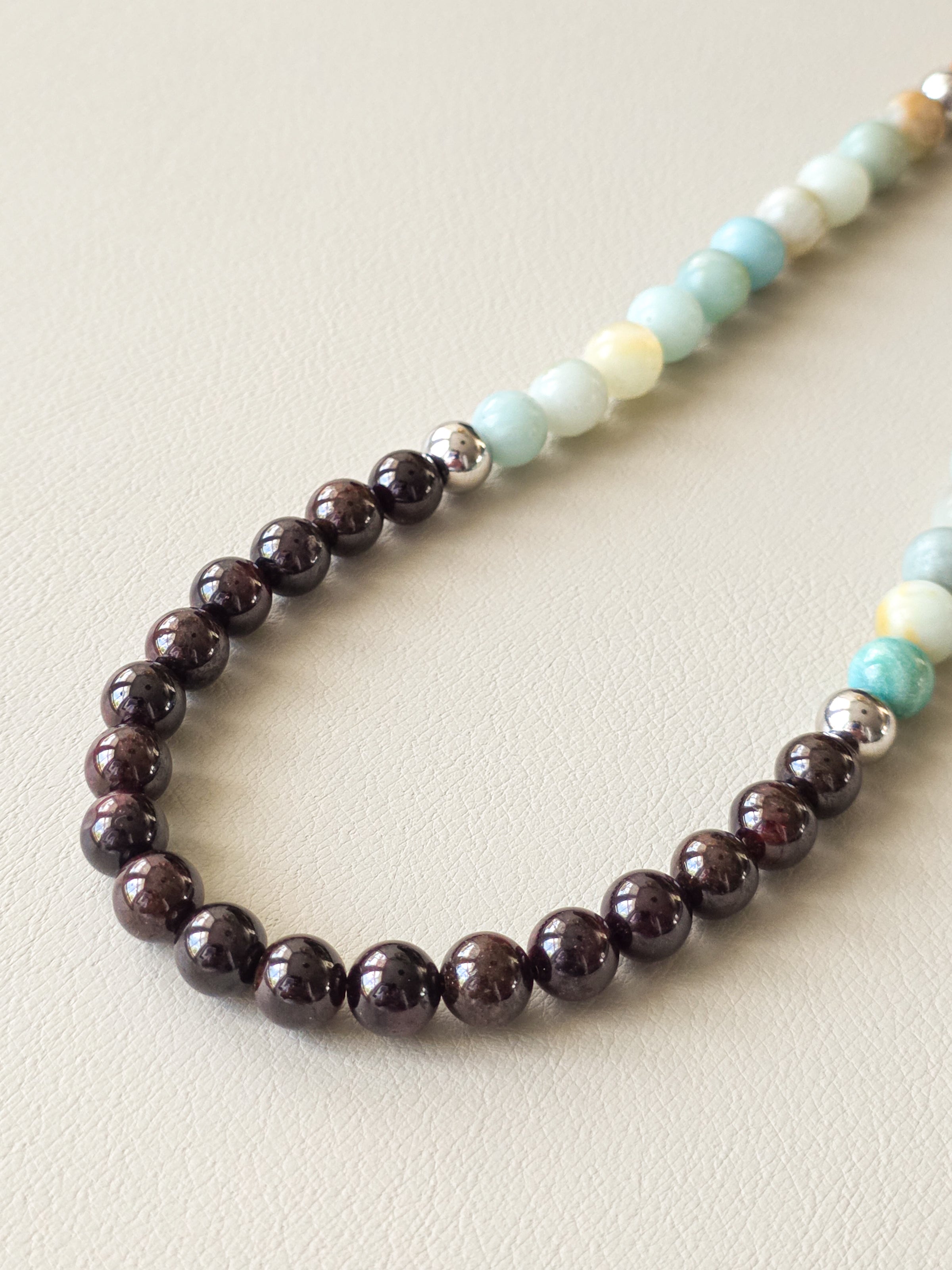 Garnet & Amazonite Beaded Necklace