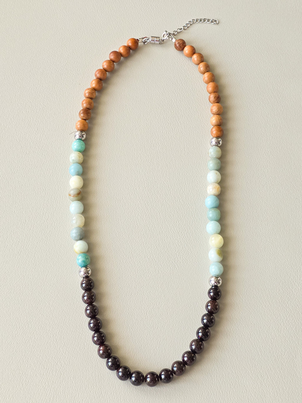 Garnet & Amazonite Beaded Necklace